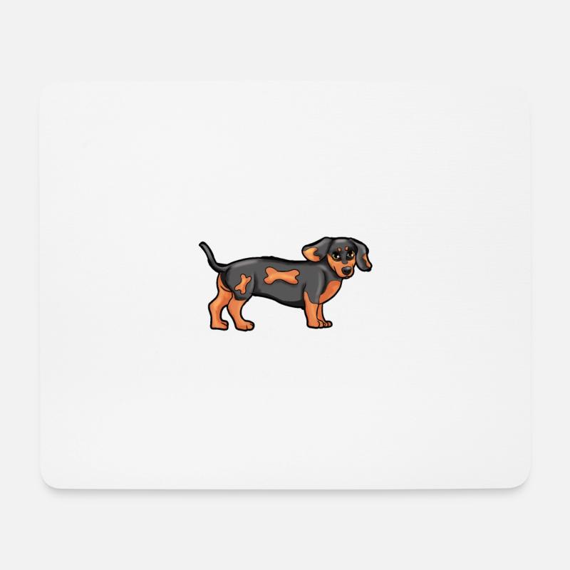Dackel Hund Hundebesitzer Tierliebe Tierheim Gesch - Mousepad (Querformat) - Weiß