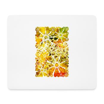 Blumen Strauß Rosen Gänseblümchen gelb Wasserfarbe - Mousepad (Querformat) - Weiß - Vorne
