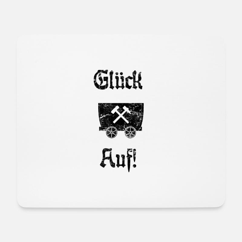 Glück Auf! Logo Schlägel und Eisen - Mousepad (Querformat) - Weiß