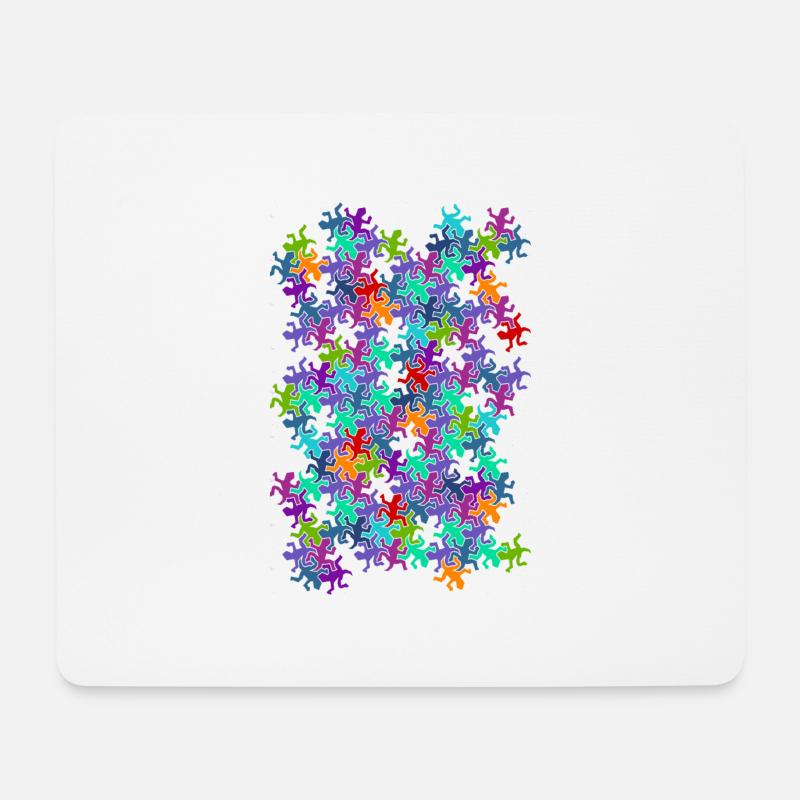 Escher Reptilien Mosaik bunt - Mousepad (Querformat) - Weiß