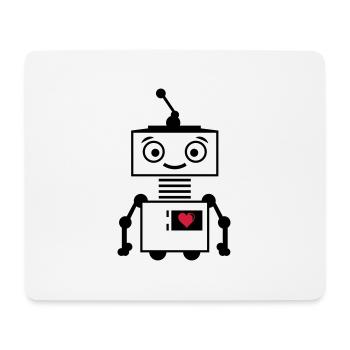 roboter_herz_2 - Mousepad (Querformat) - Weiß - Vorne