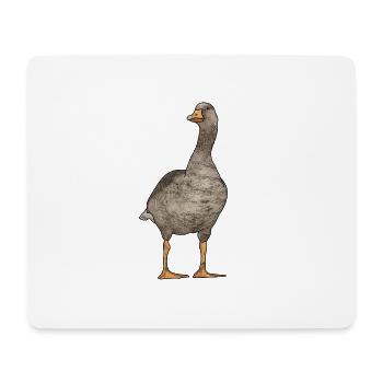 Eine graue Gans vom Bauernhof - Mousepad (Querformat) - Weiß - Vorne