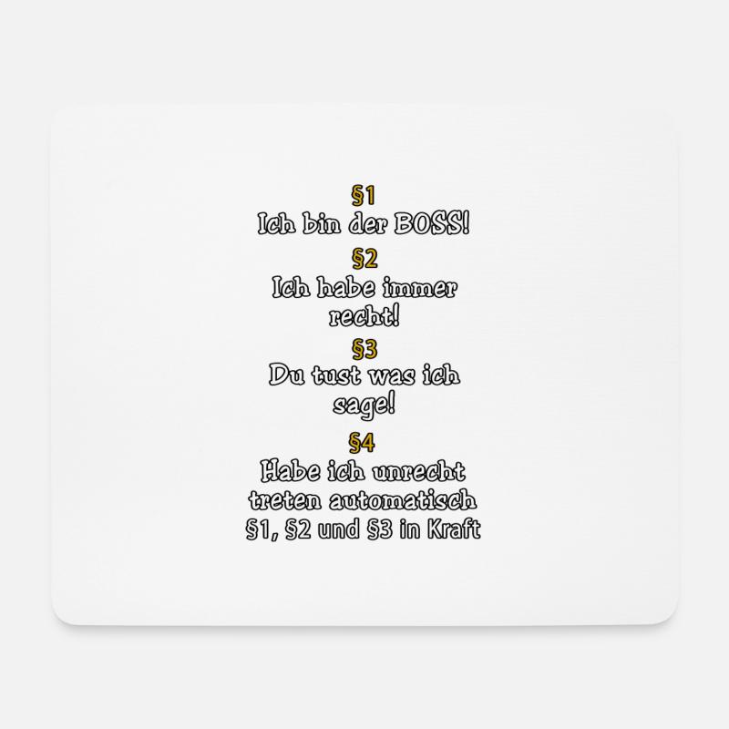 ICH BIN DER BOSS! - Mousepad (Querformat) - Weiß