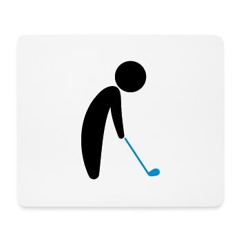Ein Golfspieler kurz vor dem Abschlag - Mousepad (Querformat) - Weiß - Vorne