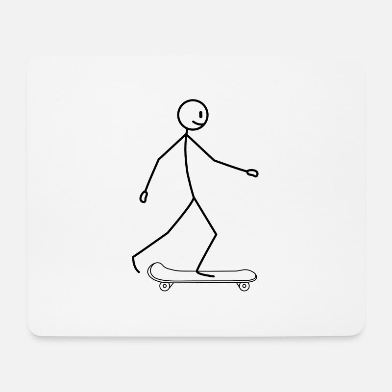 Skateboard - Mousepad (Querformat) - Weiß