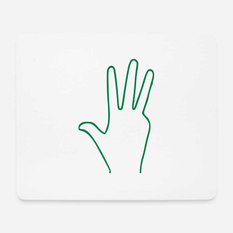 Hand Finger 4 - Mousepad (Querformat) - Weiß
