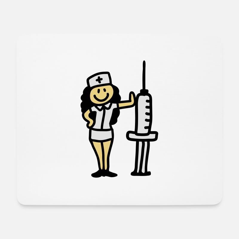 Krankenschwester Ärztin mit Spritze - Mousepad (Querformat) - Weiß
