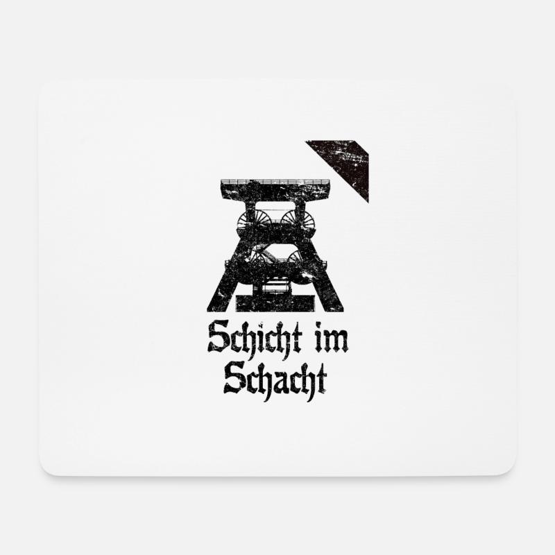 Schicht im Schacht Zeche Bergbau Beerdigung - Mousepad (Querformat) - Weiß