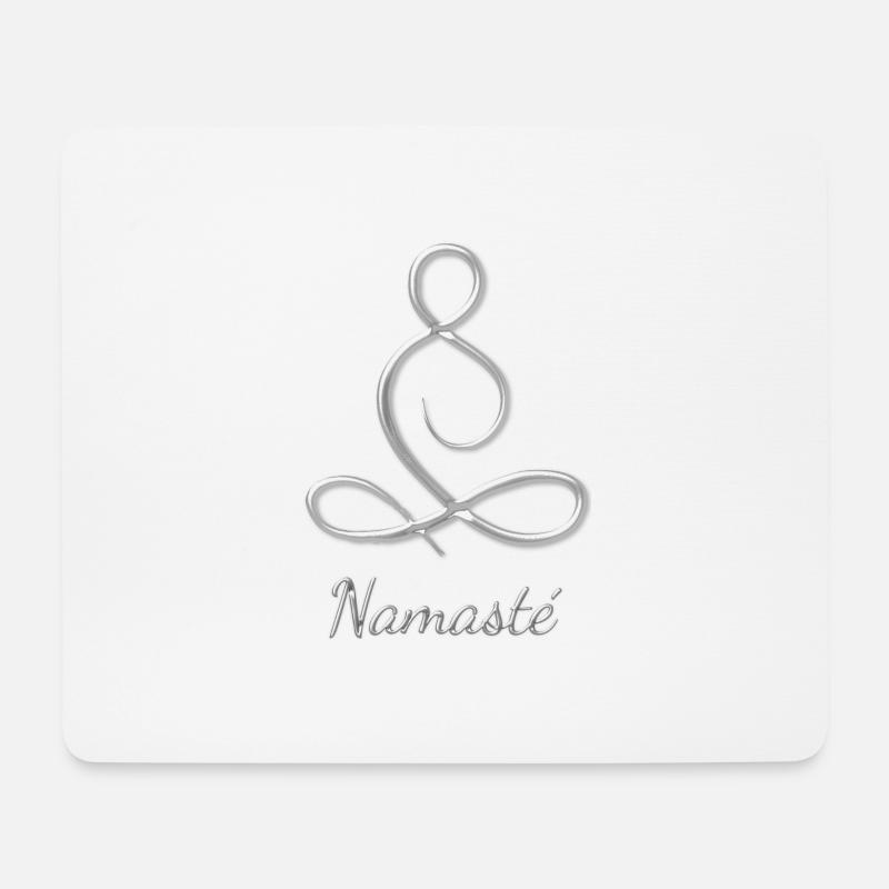 Namasté silber 3D - Mousepad (Querformat) - Weiß