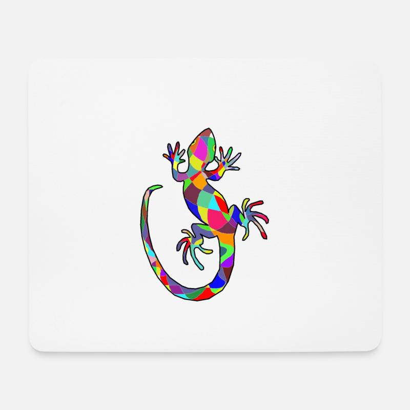 bunter gecko - Mousepad (Querformat) - Weiß