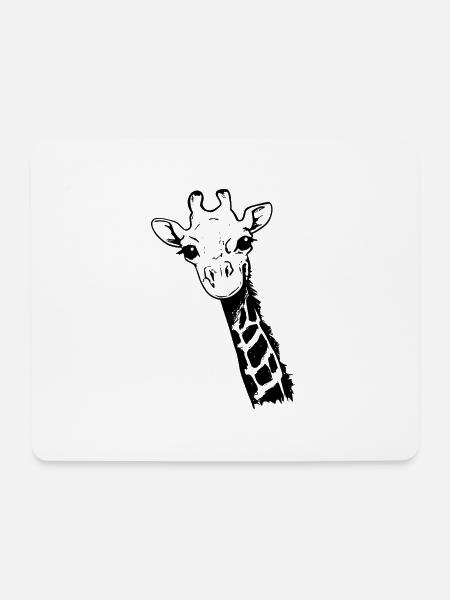 Lustige Giraffe - Mousepad (Querformat) - Weiß