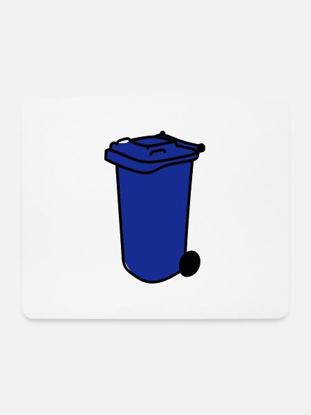 blaue Tonne - Mousepad (Querformat) - Weiß