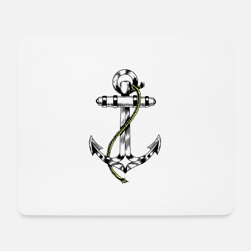 Anker Maritim Schiff Kapitän Kreuzfahrt Ahoi - Mousepad (Querformat) - Weiß