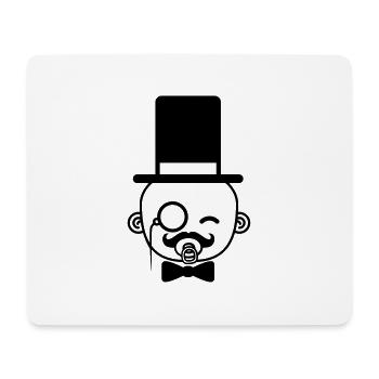 tête monsieur monsieur gentilhomme moustache moust - Tapis de souris (format paysage) - blanc - Devant