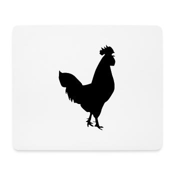 hahn silhouette design - Mousepad (Querformat) - Weiß - Vorne