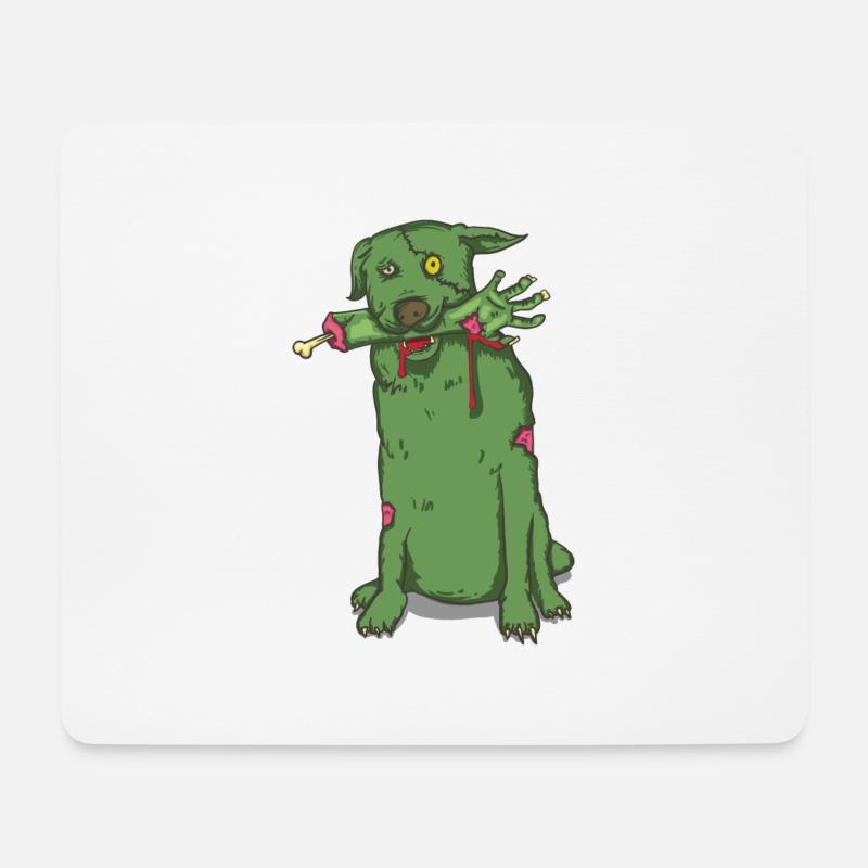 süßer Zombiehund - Mousepad (Querformat) - Weiß