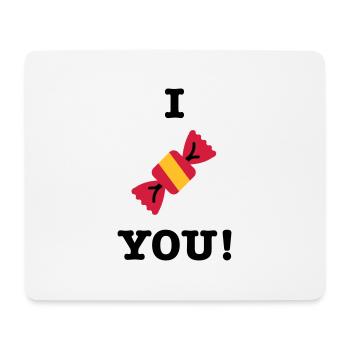 I love you candy candy saying - Mouse Pad (horizontal) - white - Front