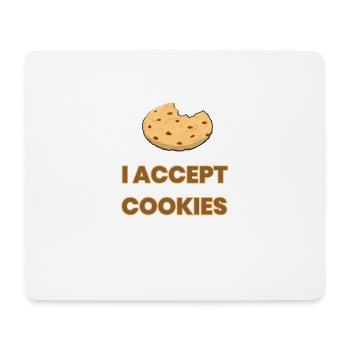 j'accepte les cookies drôle jeu de mots blague cadeau - Tapis de souris (format paysage) - blanc - Devant