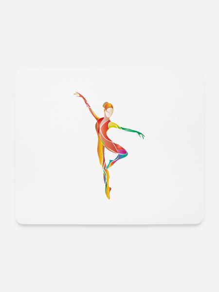 tanzende Ballerina in vielen leuchtenden Farben - Mousepad (Querformat) - Weiß