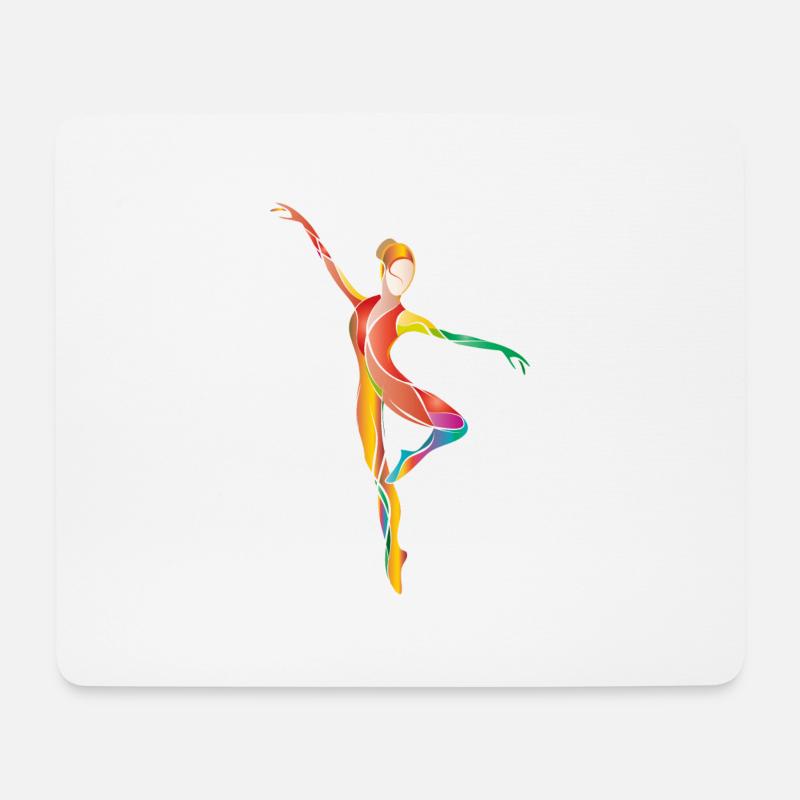 tanzende Ballerina in vielen leuchtenden Farben - Mousepad (Querformat) - Weiß