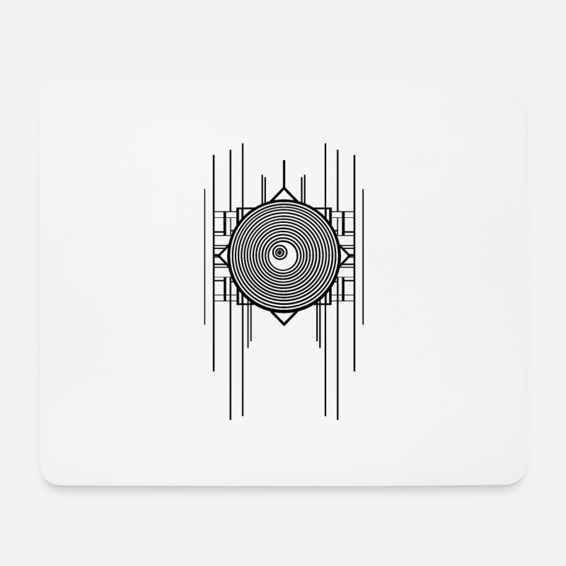 Abstraktes Gemoetrisches Art Deco Ringel Design - Mousepad (Querformat) - Weiß