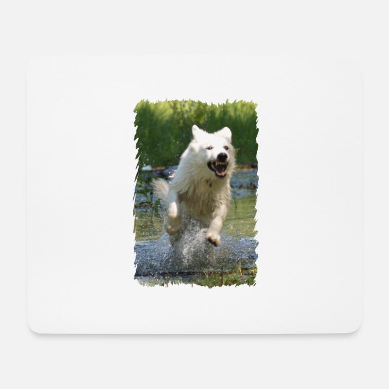 White Shepherd Dog - Mouse Pad (horizontal) - white