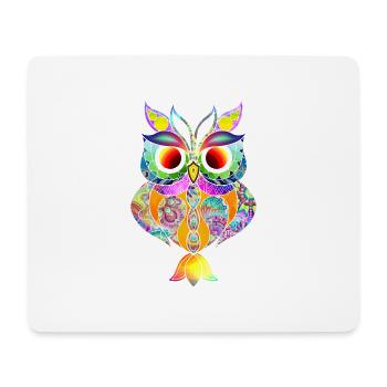 Owl abstract colorful - Mouse Pad (horizontal) - white - Front