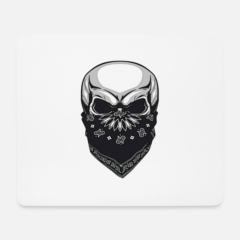 Totenkopf Bandit - Mousepad (Querformat) - Weiß