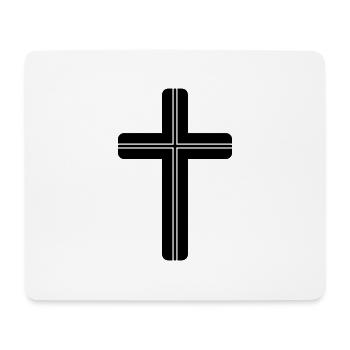 Schlichtes Kreuz Symbol - Mousepad (Querformat) - Weiß - Vorne