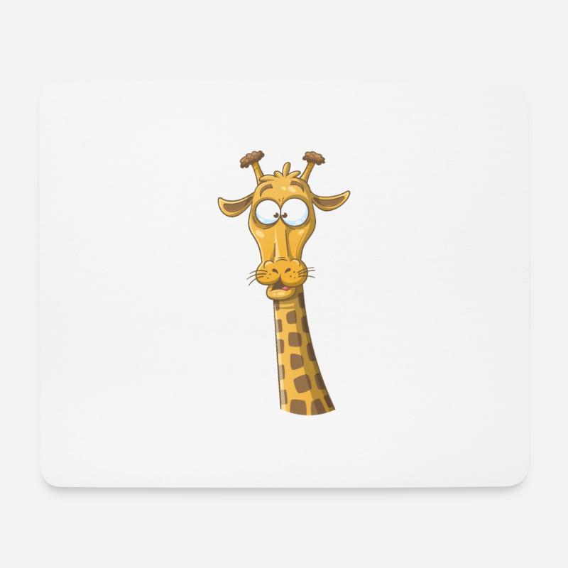 Girafe drôle - Tapis de souris (format paysage) - blanc