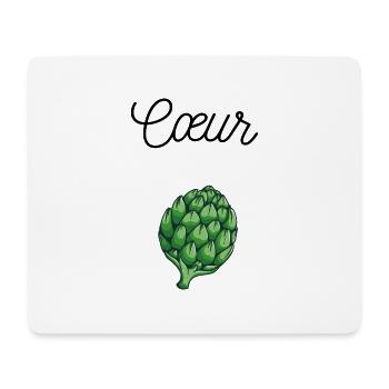 cœur d'artichaut, expression française - Tapis de souris (format paysage) - blanc - Devant