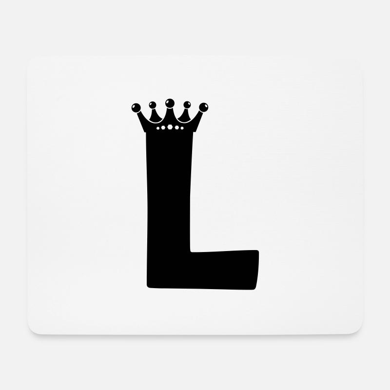 Buchstabe L Krone - Mousepad (Querformat) - Weiß