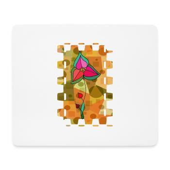 Fleur - Tapis de souris (format paysage) - blanc - Devant