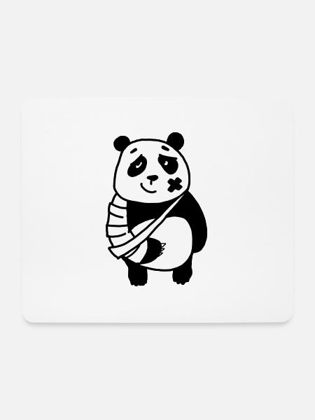Panda gebrochener Arm - Mousepad (Querformat) - Weiß