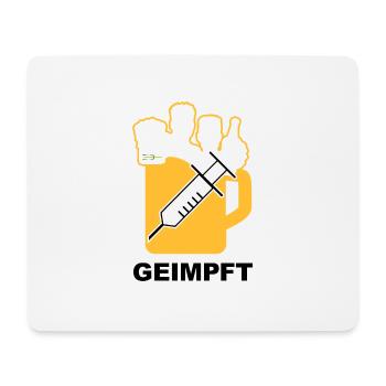 Bier Liga Logo Geimpft 1 - Mousepad (Querformat) - Weiß - Vorne