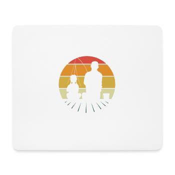 Vatertag Tochter Vater Angeln Retro - Mousepad (Querformat) - Weiß - Vorne