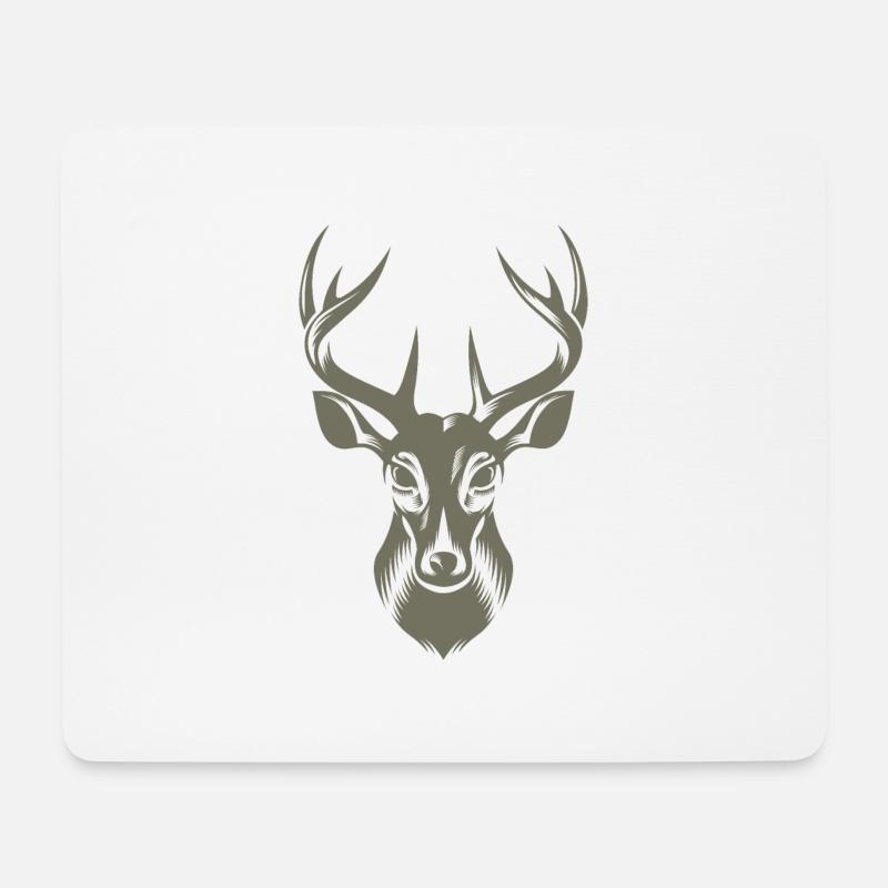 Coole Hirsch Illustration - Mousepad (Querformat) - Weiß