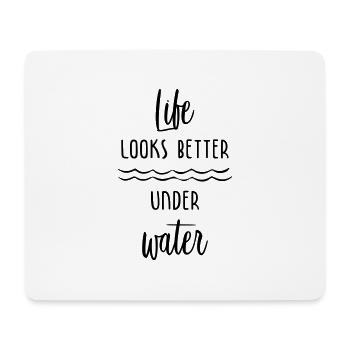 Life looks better under water - Tapis de souris (format paysage) - blanc - Devant