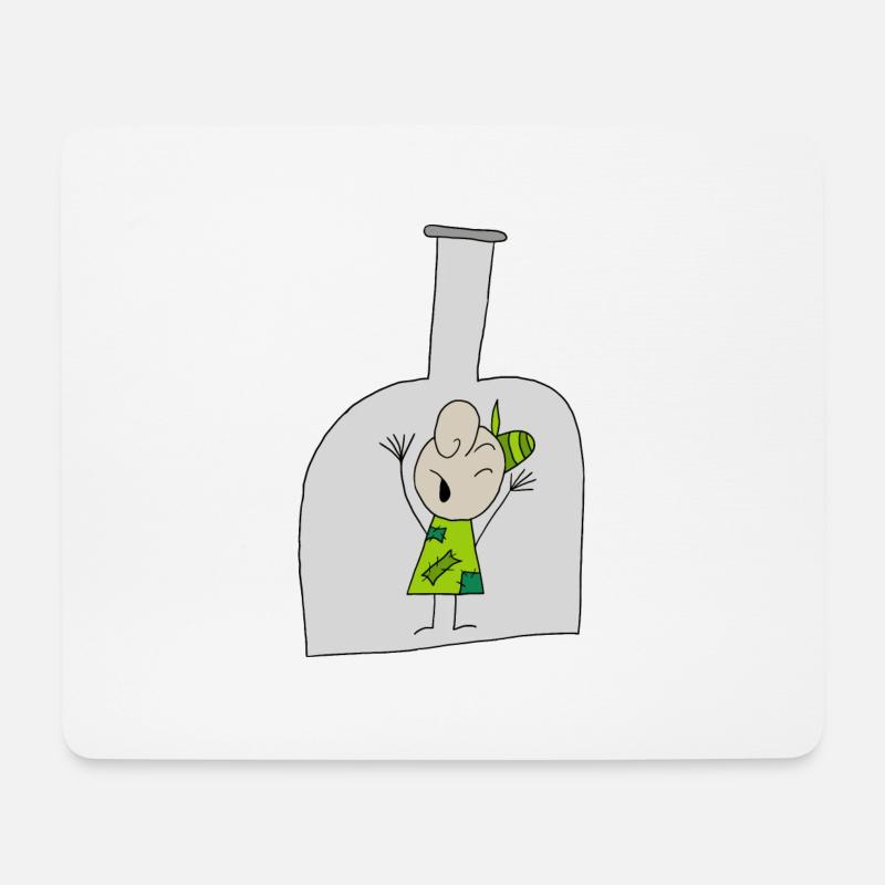 Junge in der Flasche - Mousepad (Querformat) - Weiß