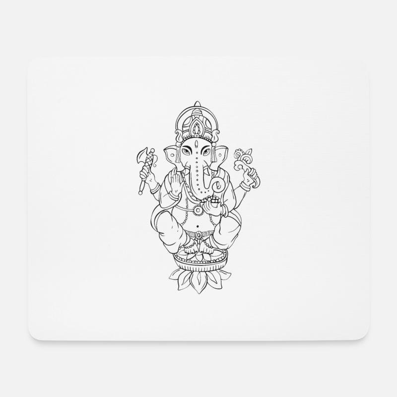 Ganesha (für helle Farben) - Mousepad (Querformat) - Weiß