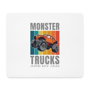 Vintage Monster Truck are My Jam, Truck Boys Birth - Mouse Pad (horizontal) - white - Front