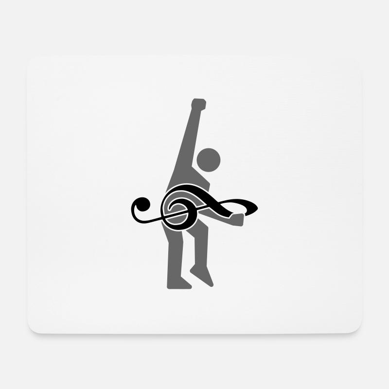 Notenschlüsselist - Mousepad (Querformat) - Weiß