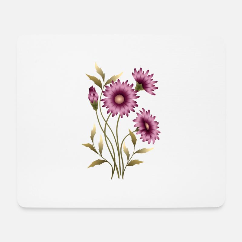 Blumen - Mousepad (Querformat) - Weiß