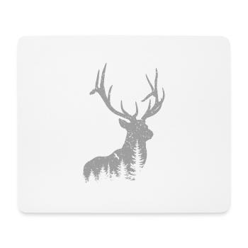 Cerf - Tapis de souris (format paysage) - blanc - Devant