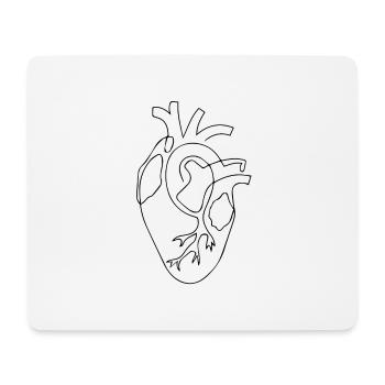 Illustration réaliste de l’esquisse du cœur - Tapis de souris (format paysage) - blanc - Devant