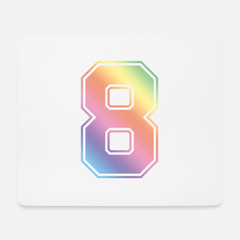 8 Zahl Bunt - Mousepad (Querformat) - Weiß