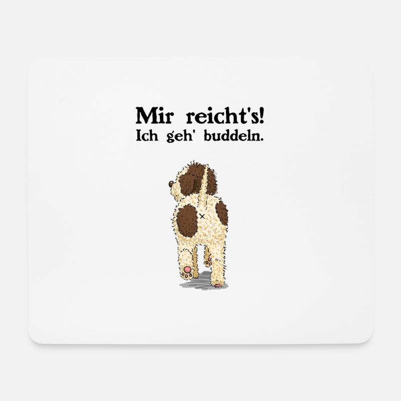 Buddeln - Mousepad (Querformat) - Weiß
