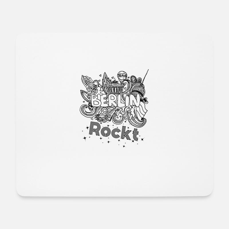 Berlin rockt der coole Spruch für echte Berliner - Mousepad (Querformat) - Weiß