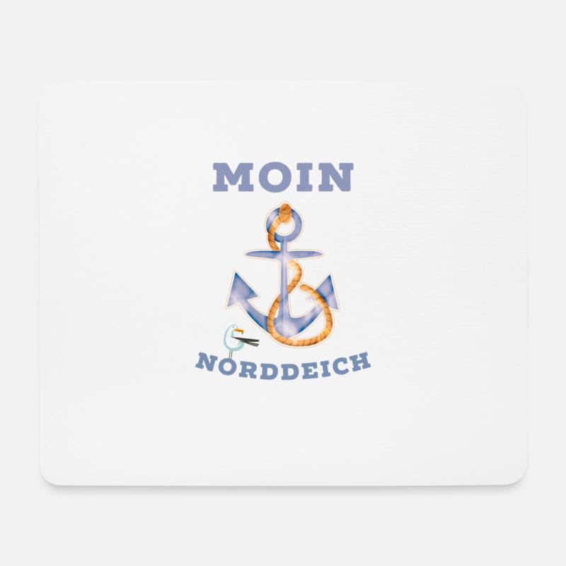 Moin Norddeich coole Nordsee Shirts und Geschenke - Mousepad (Querformat) - Weiß