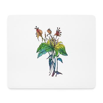 Fleur - Tapis de souris (format paysage) - blanc - Devant